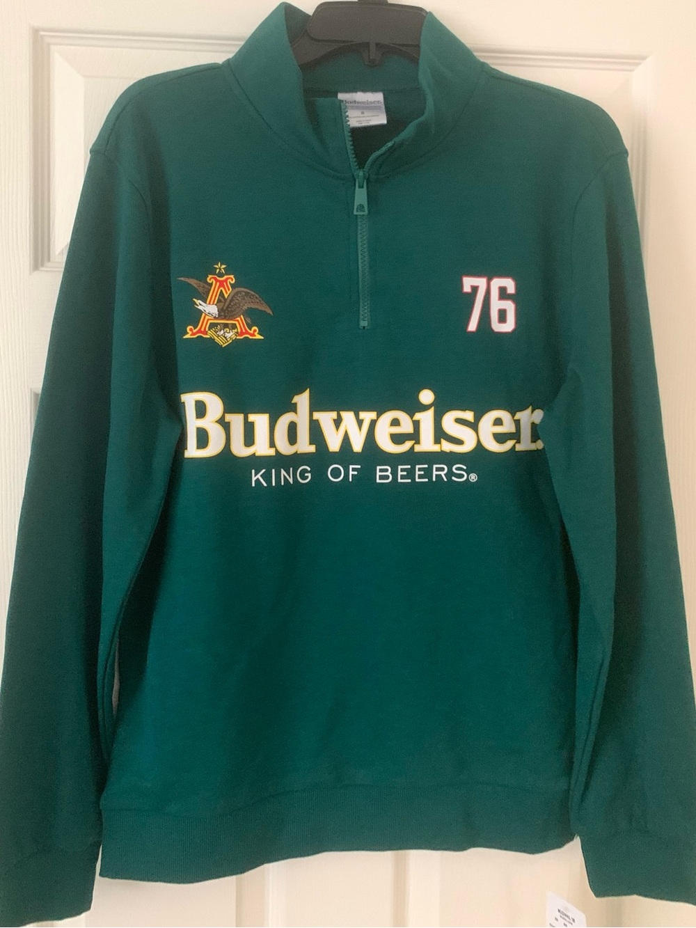Budweiser Dark Green Quarter-Zip Logo Sweater - Men